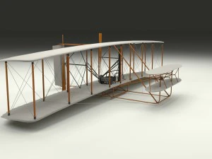 rigged wright flyer 1903 3D Model
