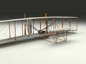 rigged wright flyer 1903 3D Model