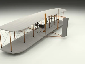 rigged wright flyer 1903 3D Model