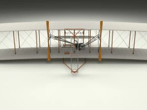 rigged wright flyer 1903 3D Model