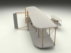 rigged wright flyer 1903 3D Model