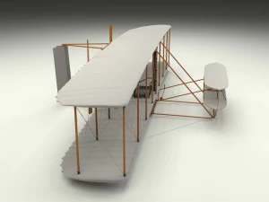 rigged wright flyer 1903 3D Model