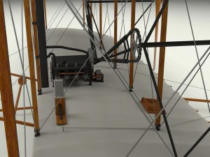 rigged wright flyer 1903 3D Model