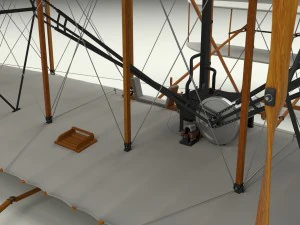 rigged wright flyer 1903 3D Model