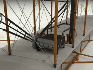 rigged wright flyer 1903 3D Model