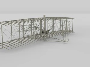 rigged wright flyer 1903 3D Model