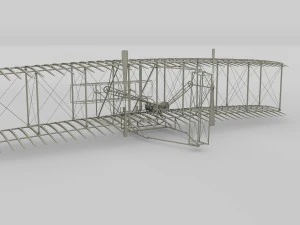 rigged wright flyer 1903 3D Model