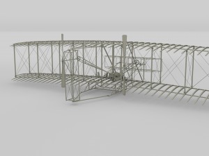 rigged wright flyer 1903 3D Model