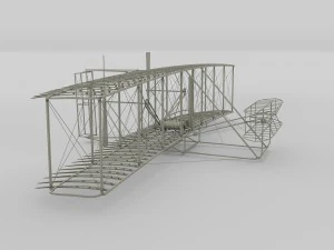 rigged wright flyer 1903 3D Model