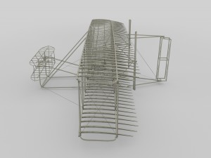 rigged wright flyer 1903 3D Model