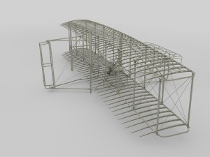 rigged wright flyer 1903 3D Model