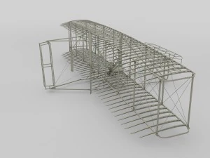 rigged wright flyer 1903 3D Model