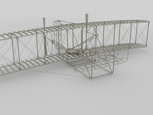 rigged wright flyer 1903 3D Model