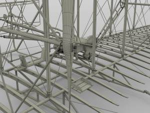rigged wright flyer 1903 3D Model