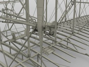 rigged wright flyer 1903 3D Model
