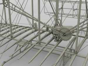 rigged wright flyer 1903 3D Model