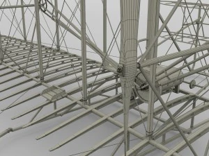 rigged wright flyer 1903 3D Model