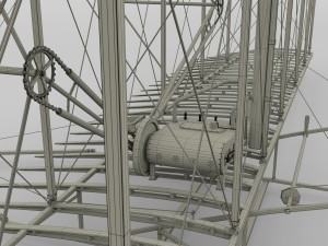 rigged wright flyer 1903 3D Model