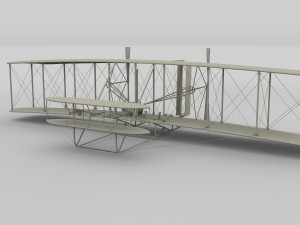 rigged wright flyer 1903 3D Model