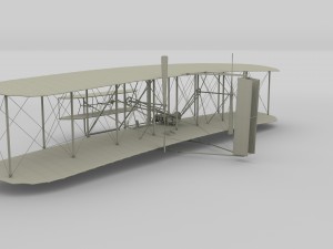 rigged wright flyer 1903 3D Model