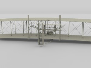 rigged wright flyer 1903 3D Model