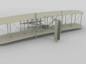rigged wright flyer 1903 3D Model
