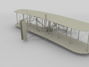 rigged wright flyer 1903 3D Model