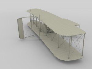 rigged wright flyer 1903 3D Model