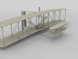 rigged wright flyer 1903 3D Model