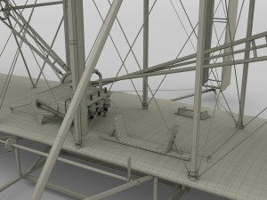 rigged wright flyer 1903 3D Model
