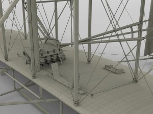 rigged wright flyer 1903 3D Model