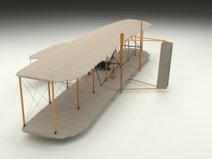 rigged wright flyer Modelo 3D