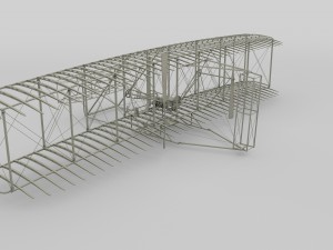 rigged wright flyer Modelo 3D