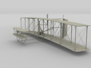 rigged wright flyer Modelo 3D