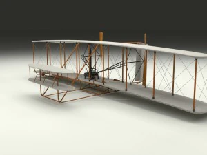 animated wright flyer 1903 3D Model