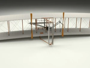 animated wright flyer 1903 3D Model