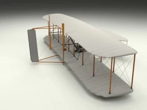 animated wright flyer 1903 3D Model