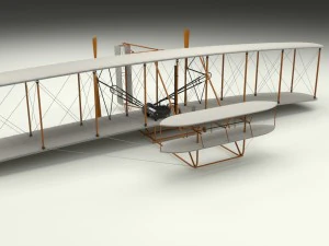 animated wright flyer 1903 3D Model