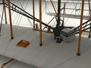 animated wright flyer 1903 3D Model