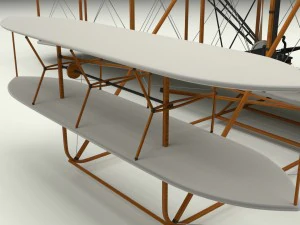 animated wright flyer 1903 3D Model