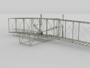 animated wright flyer 1903 3D Model