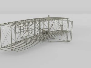 animated wright flyer 1903 3D Model