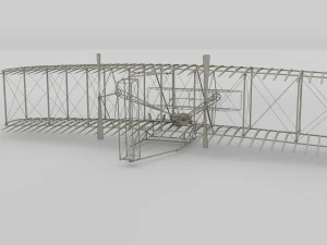 animated wright flyer 1903 3D Model