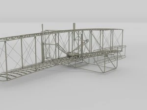 animated wright flyer 1903 3D Model