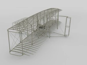 animated wright flyer 1903 3D Model