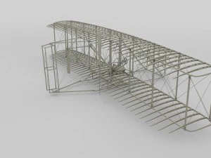 animated wright flyer 1903 3D Model