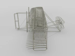animated wright flyer 1903 3D Model
