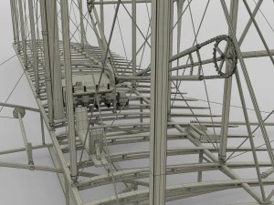 animated wright flyer 1903 3D Model