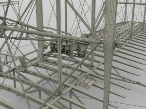 animated wright flyer 1903 3D Model