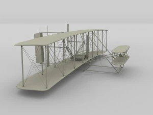animated wright flyer 1903 3D Model